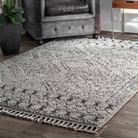 Nuloom Vasiliki Moroccan Shag Tasseled Area Rug 4ft GCDI02B-S404